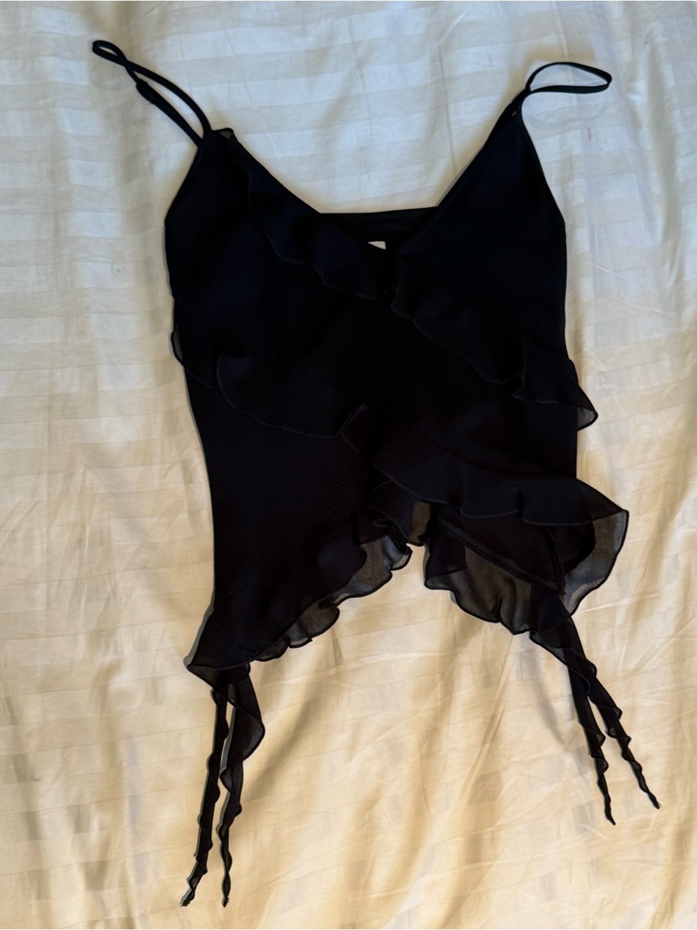 Wilfred Black Ruffle Spaghetti-Strap Cami